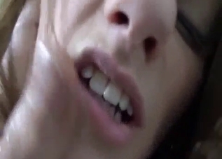 Sweet sis sucks my hard dick on the knees