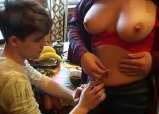 Busty auntie and her teener brother